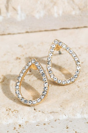 Oval Bling Earring in Gold