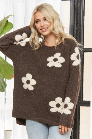 Flower Print Sweater