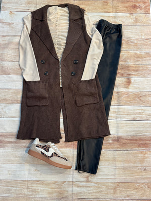 Chocolate Sweater Vest Cardigan