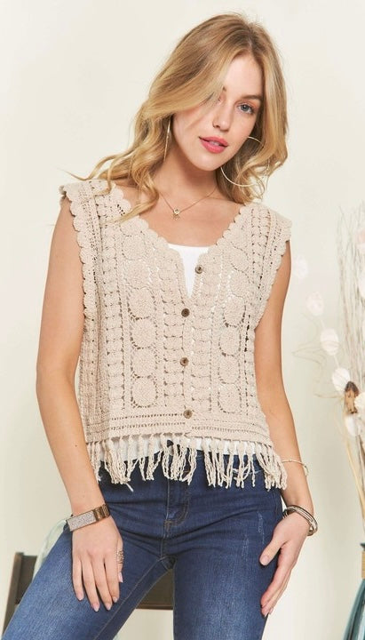 Fringe Crochet Tank Top