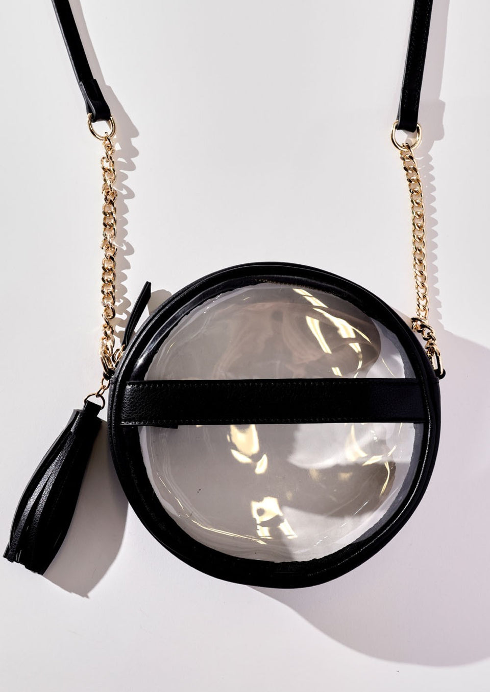 Clear Circle Crossover Bag Black Trim