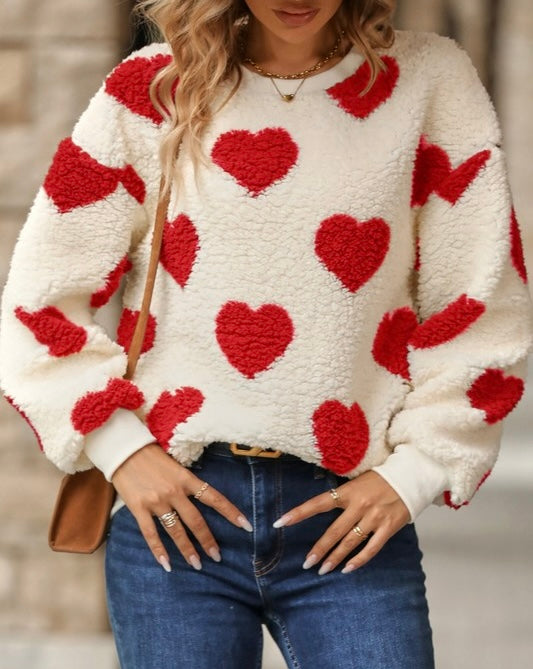 Heart Fuzzy Sweatshirt