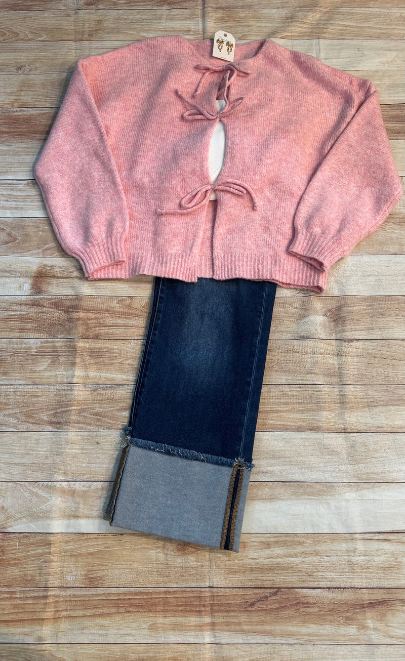Bow Tie Sweater Cardigan