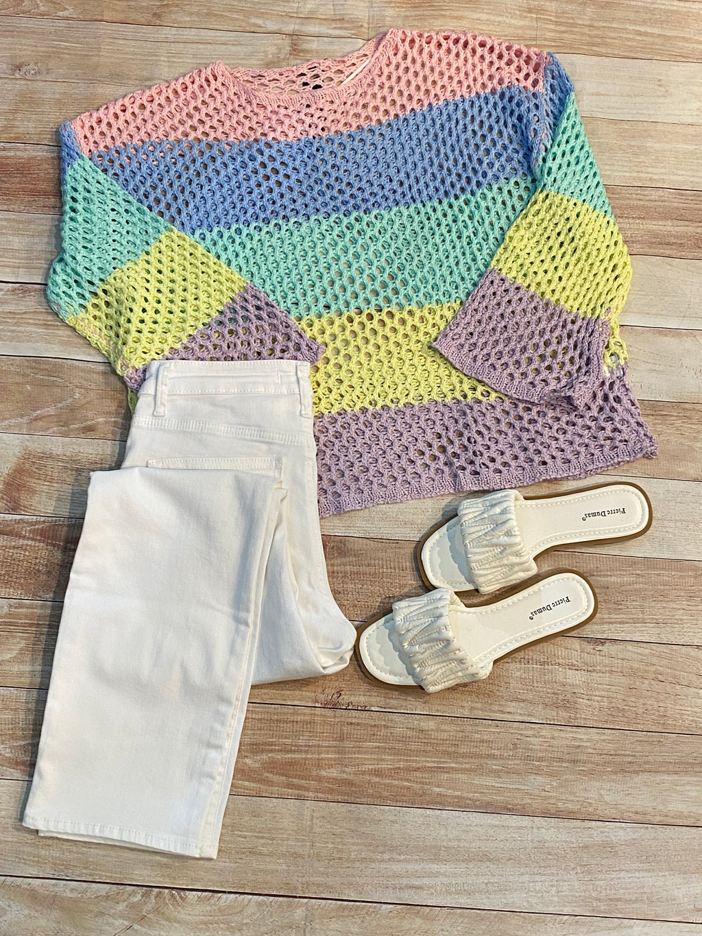 Mesh Color Block Sweater