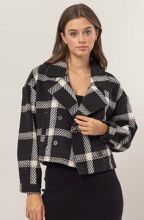 Plaid Double Breast Jacket