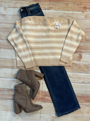 Stripe Weaved Cozy Sweater