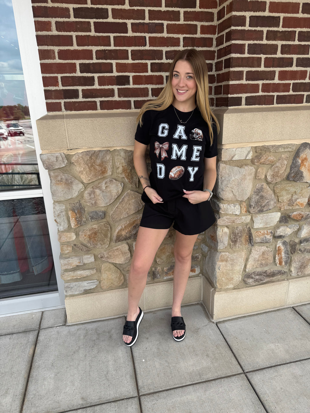 Game Day Bows & Helmet T-shirt