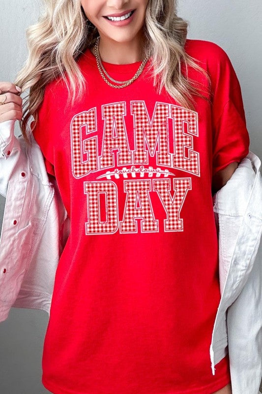 Gingham Game Day Red T-shirt