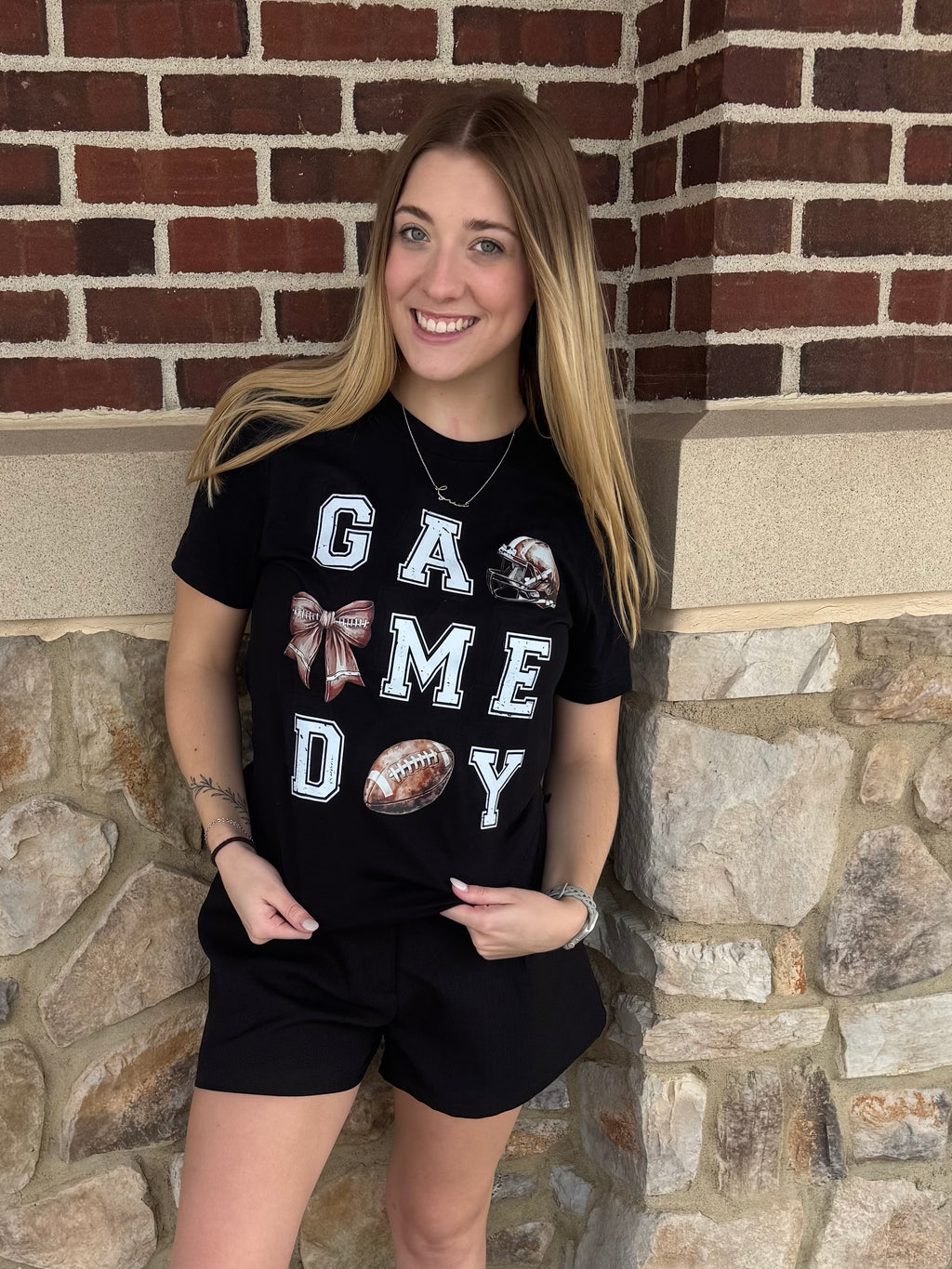 Game Day Bows & Helmet T-shirt