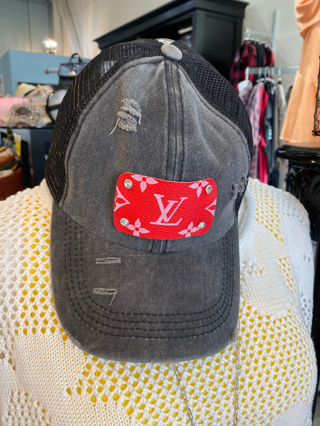 Recycled LV Red Trucker Hat