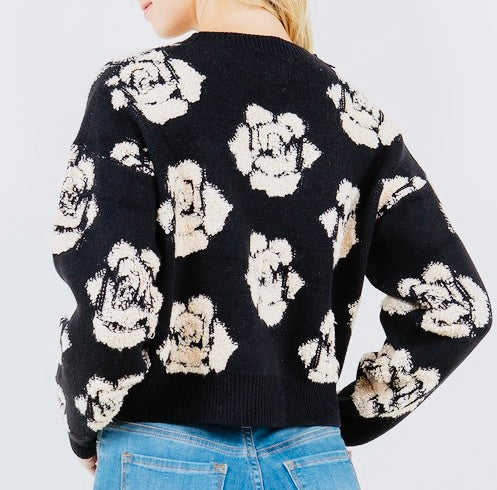 Floral Print Cozy Sweater