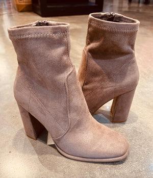 Stretch  Faux Suede Bootie