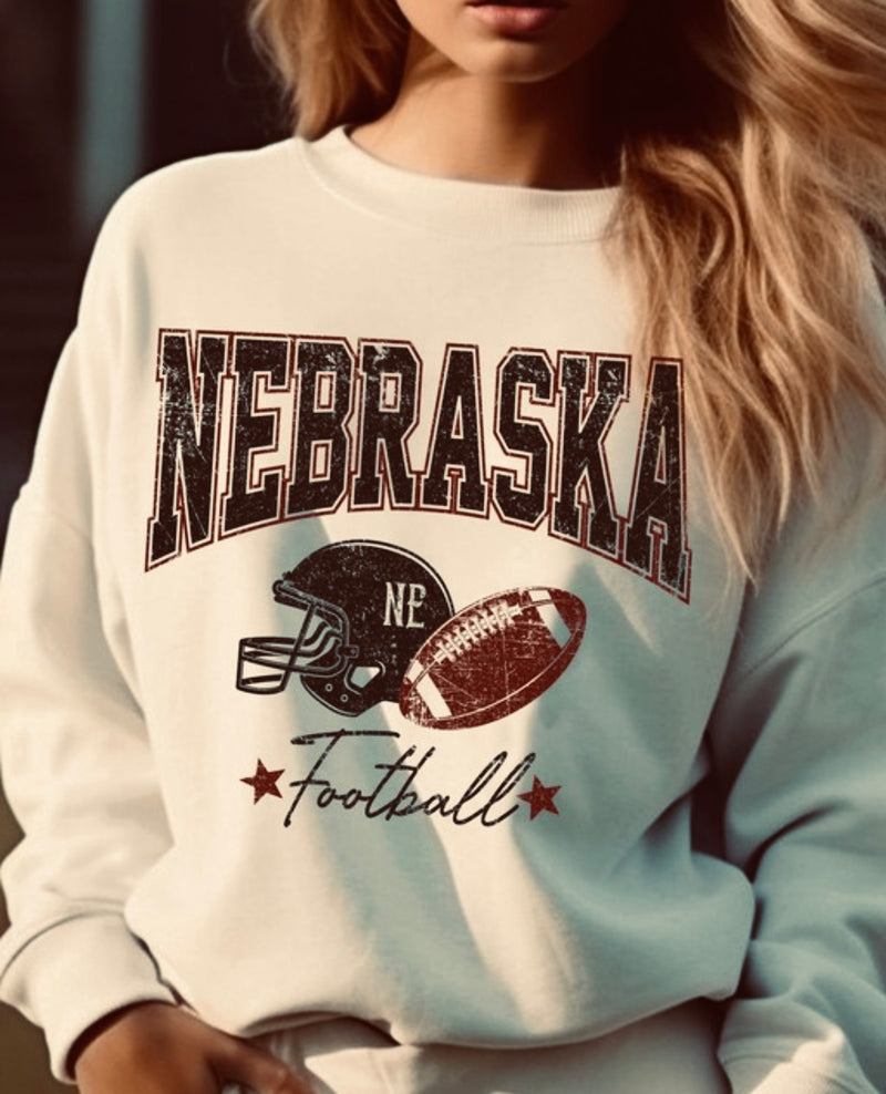 NE Football Sweatshirt in Oatmeal