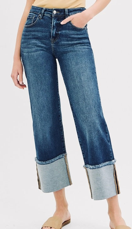 Tummy Control Mid Rise Cuffed Jean