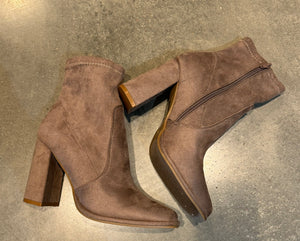 Stretch  Faux Suede Bootie