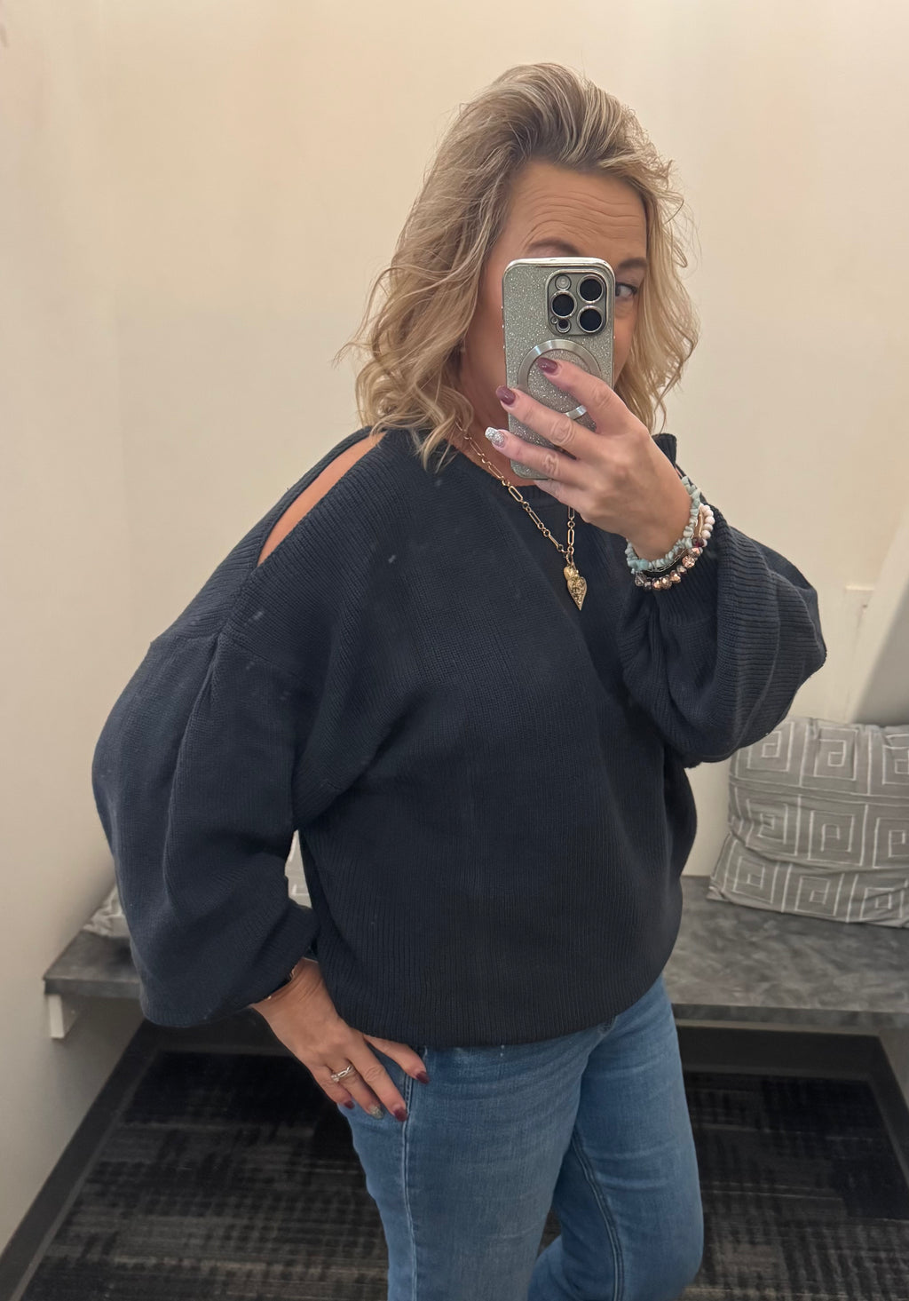 Cold Shoulder Sweater