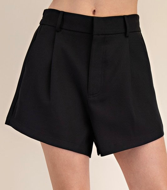 Pleated High Rise Short With Pocket