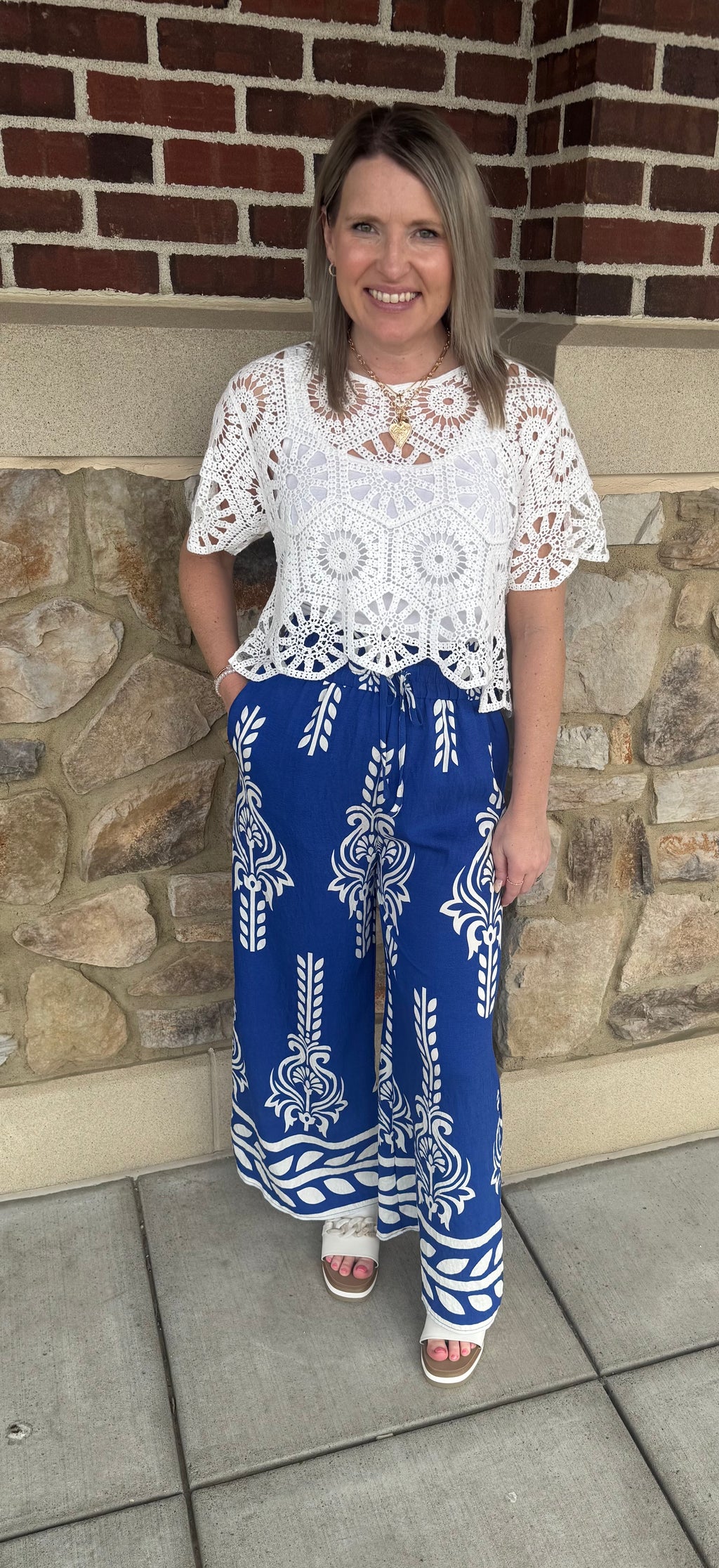Printed Wide Leg Pant