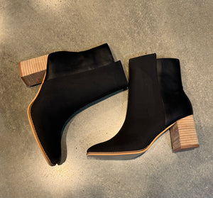 Black 2 Tone Faux Suede Boot