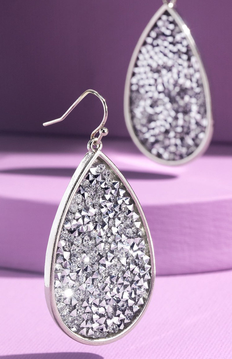 Oval Silver Bling  Earring