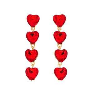 Heart  Bling Tiered Earring