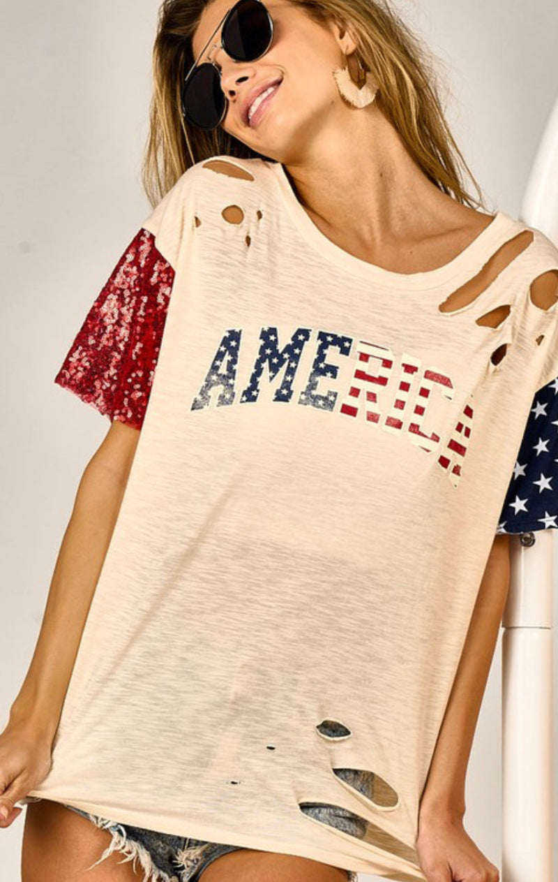Vintage America with Sequin Sleeve