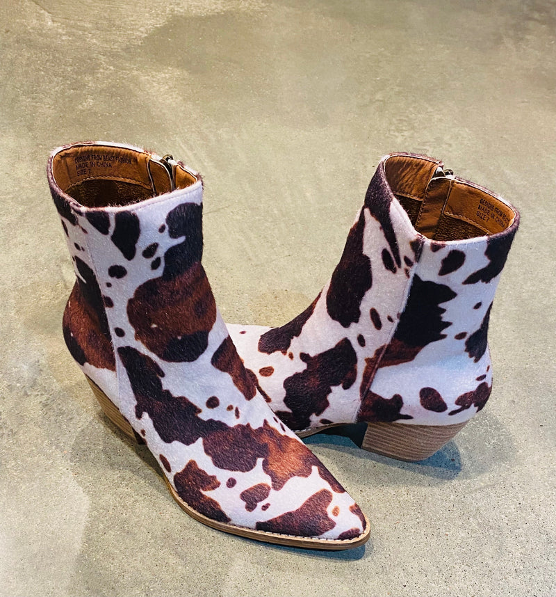 Cow Brown Print Boot