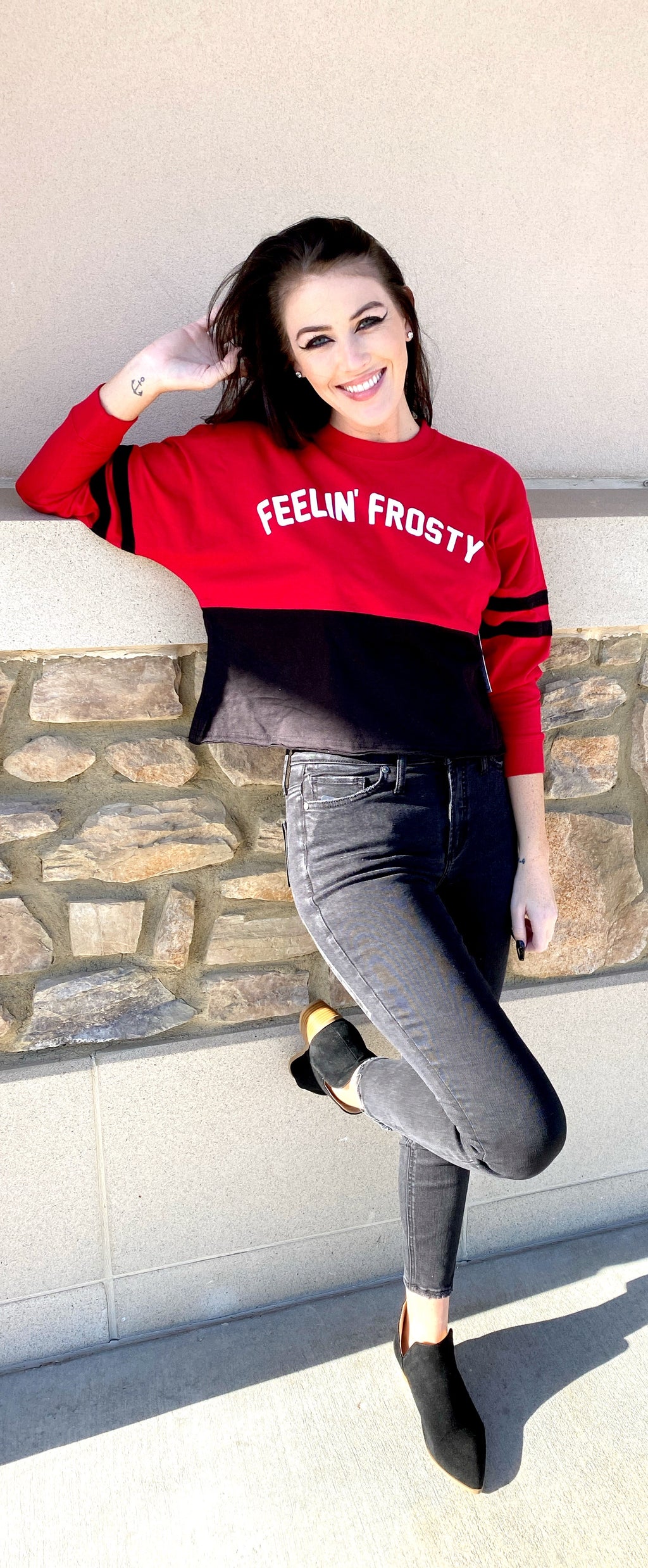 Flash Sale-Feeling’ Frosty Crop  in Red