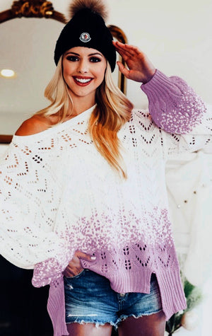 Flash Sale-2 Tone Sweater in Lavender