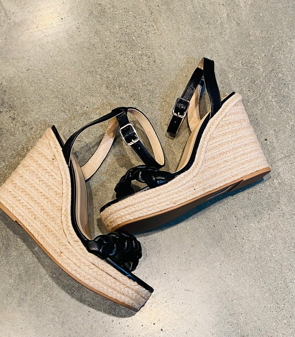 Flash Sale Espadrille Black Wedge