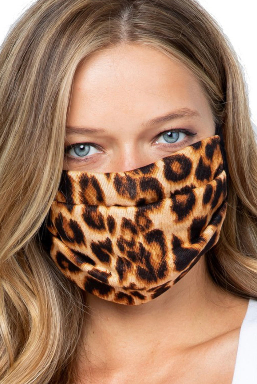 Pleated Leopard Mask
