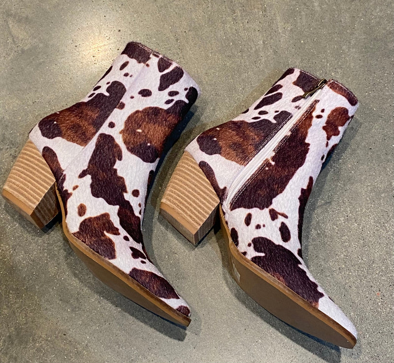 Cow Brown Print Boot