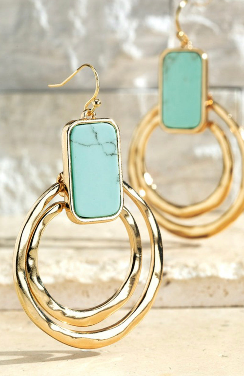 Turquoise & Gold   Earring